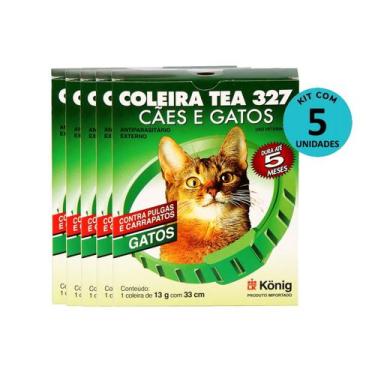 Imagem de Kit Coleira TEA 327 Gatos Konig 13g com 33cm 5 Unidades