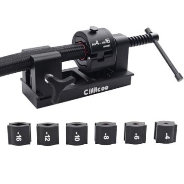 Imagem de Cifitcoo um kit de ferramentas de instalação de mangueira, uma ferramenta de montagem de linha para linha de combustível 4AN a 16AN CPE com 6 pares de matrizes de porca de soquete ajustáveis para