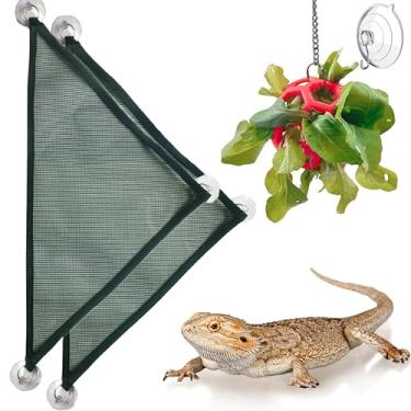 Imagem de Acessórios de gaiola de enriquecimento de rede de répteis de dragão barbudo, bola alimentadora de dragão barbudo e rede de malha respirável, redes de lagarto, espreguiçadeira, descanso de cama e