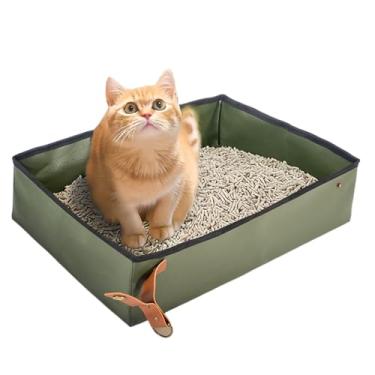 Imagem de Caixa de areia portátil para gatos - Bandeja de areia para gatos de viagem - suprimentos para transporte de animais de estimação vaso sanitário para treinamento de apartamentos viagens de avião hotel