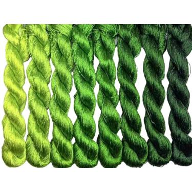 Imagem de RUSHIGUAN 100% pura natureza amoreira fio de seda acessório de joias flores artificiais ponto cruz bordado fio diy kits de costura 8 cores gradientes 110 m cada (1)