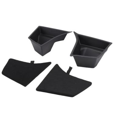 Imagem de Luocute Caixas de Armazenamento Laterais do Porta-malas Traseiro, 2 Peças Organizador de Porta-malas de Borracha à Prova D'água Com Tampa Flocada, Caixa de Armazenamento Lateral para 3