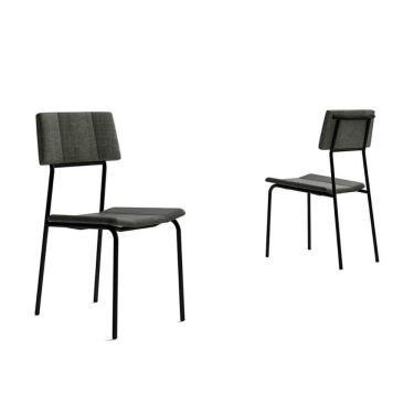 Imagem de Cadeira Sala De Jantar Lou 1742 Aço Kit 2 Uni Preto-grafite Carraro