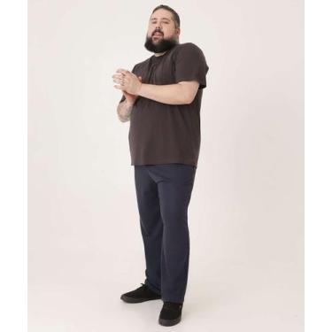 Imagem de Calça Masculina Moletom Reta Bolsos MR-60014, Azul, G4