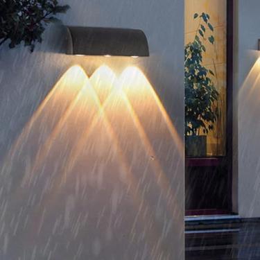 Imagem de GZZBMY Lâmpadas de parede LED para exterior IP65 à prova d'água iluminação de parede de alumínio moderno preto metal lâmpada de parede holofotes interior/exterior para pátio corredor jardins escada