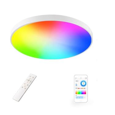 Imagem de Lâmpada de teto embutida Wi-Fi LED 2700K-6500K Branco RGB Multicolorida Ajustável por Voz Controle APP Função Timer Lâmpadas Inteligentes Sem Hub