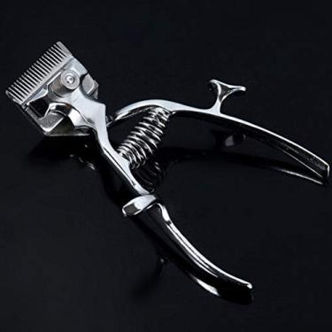 Imagem de Yinhing Máquina de Cortar Cabelo Manual Moda para Cortes de Cabelo, Baixo Ruído, Design Manual, Cortador de Sem Fio para Tipos de para Uso Doméstico e Barbearia (Prata)