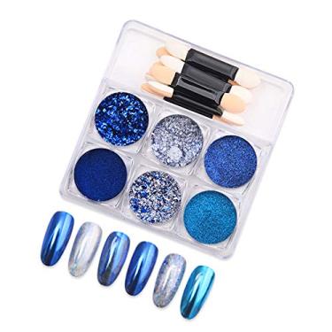 Imagem de Conjunto de Pó Unha com Glitter Pincéis Efeito Espelho Pigmento Metálico Cromo Equipamento para Decorações Unhas Esmalte