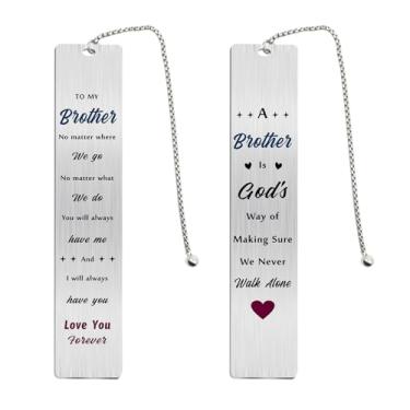 Imagem de Fetiger Presentes de Natal para irmão da irmã, marcador de livro de aniversário de melhor irmão, Love You Forever Stocking Stuffers da Sister