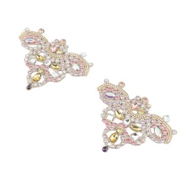 Imagem de Jeanoko 2 peças aplique de cristal de strass costurado em apliques de pérolas falsas, acessórios decorativos para vestido de casamento, sapatos, bolsas, roupas e joias (Aplique)