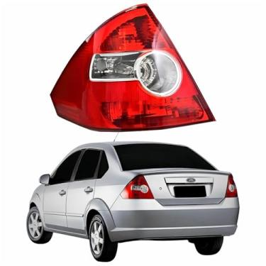 Imagem de Lanterna Traseira Ford Fiesta Sedan 2003 Até 2010 Bicolor Cristal Lado Esquerdo Motorista