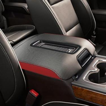 Imagem de YOFAMO Para Chevy Silverado/GMC Sierra 1500 2500 3500 2014-2018 Capa de apoio de braço de carro à prova d'água capas de almofada de console central capa resistente a arranhões capa protetora de couro