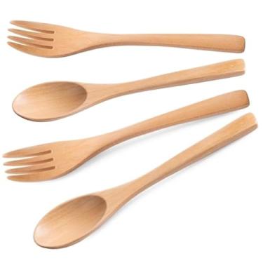 Imagem de Conjunto de utensílios de garfo e colher, itens essenciais de jantar para refeições diárias, talheres amarelos duráveis, kit prático de utensílios de mesa, 18 cm