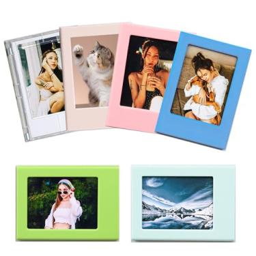 Imagem de Pacote com 6 molduras magnéticas de tamanho pequeno, moldura magnética de 5 x 7,6 cm para geladeira, escola, escritório, decoração de parede de casa, exibição de fotos, presente para mulheres e homens