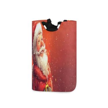 Imagem de CEBUGI Cesto de lavanderia fofo papai noel, cesto de roupa suja dobrável para roupas, quarto, banheiro, dormitório