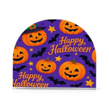 Imagem de Wassud Porta-guardanapos Abóboras de Dia das Bruxas Dispensador de guardanapos de papel acrílico para mesa, cozinha, sala de jantar, bancada 1 pacote (comporta 50-60 guardanapos)