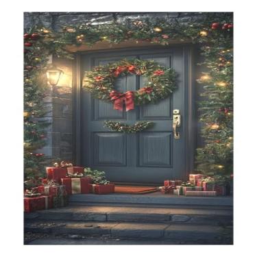 Imagem de STAYTOP Guirlanda verde oliva para porta de Natal capa magnética para lava-louças 58 x 66 cm, capa decorativa para geladeira para porta da frente, adesivo, máquina de lavar, painel de geladeira