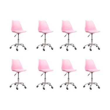 Imagem de Cadeira Office Base Cromada com Rodízio Giratória Saarinen - Oficial W