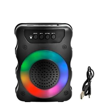 Imagem de Caixa de Som Bluetooth Portátil 5W | Grave Potente, LED RGB, Bateria Durável e Design Compacto – Ideal para Praia, Viagens e Churrasco