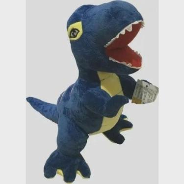 Imagem de Pelúcia Dinossauro T-rex Azul Aveludado 30 cm - sem