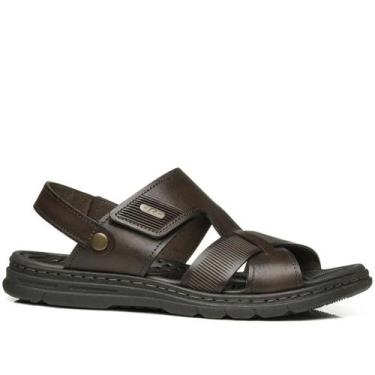 Imagem de Sandália Pegada Masculino em Couro Cravo 134204-02, Marrom, 41