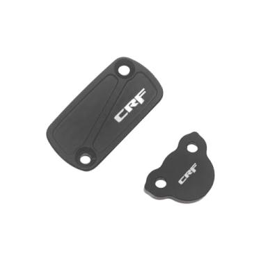 Imagem de Tampa de alumínio CNC para reservatório de fluido de freio dianteiro e traseiro para CR125R CR250R CRF150R CRF250R CRF250X CRF250RX CRF250F CRF450R CRF450RX CRF450X CRF450L CRF450RL (preto)