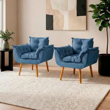Imagem de Kit 2 Poltronas Decorativa Confortável Para Sala Recepção Manicure Sal