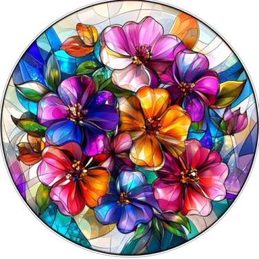 Imagem de Acrílico colorido apanhador de sol, decoração de janela suspensa, arte de parede de arco-íris, para sala de estar, quarto, varanda, decoração de jardim interno e externo 19 x 19 cm - 157 cm