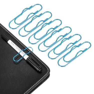 Imagem de PATIKIL Suporte de clipe de caneta para notebook, 6 peças de clipes de caneta de metal, azul