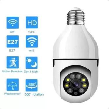 Imagem de Câmeras de Segurança Lâmpada Câmera Espiã WiFi, 1080P Câmera de Base E