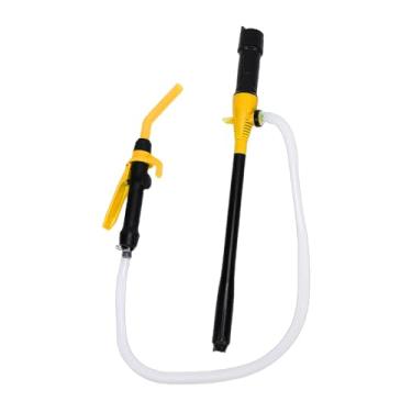 Imagem de Asixxsix Bomba Siphon alimentada por bateria, 2.2 GPM taxa de fluxo ajustável bomba de transferência portátil de controle com filtro para gasolina combustível água (Amarela)