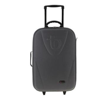 Imagem de Mala Tonin Retrô Tecido Bordo Média Cinza, Único, Cinza