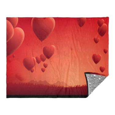 Imagem de CEBUGI Cobertor de flanela quente macio 127 x 178 cm para sofá, cama, escritório, acampamento, viagem, dia dos namorados, corações para todas as estações