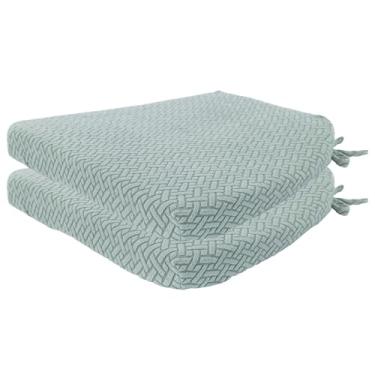 Imagem de NILUOH Almofadas de cadeira em forma de D para cadeiras de jantar, conjunto de almofadas de espuma viscoelástica de 5 a 43 cm x 40 cm x 7 cm com laços para cozinha interna/externa, escritório de