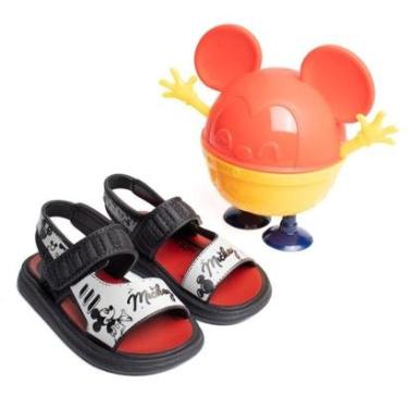 Imagem de Sandália Infantil Grendene Disney Lunch Baby Preto/Cinza-Masculino