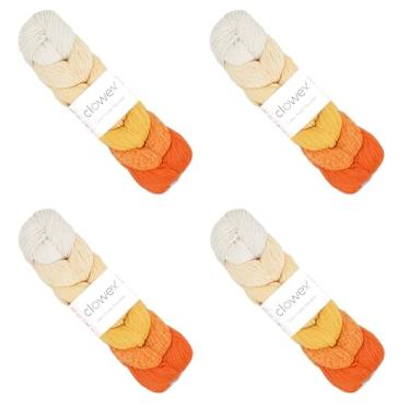 Imagem de Clowex 7 fios de macramê de algodão trançado gradiente colorido, 2,5 mm x 273 m x 4 bolas de fio de macramê artesanal variegado, cordão de artesanato arco-íris, corda de macramê multicolorido para