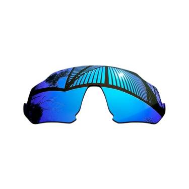 Imagem de MYCOURAG Lentes de reposição polarizadas com proteção UV para óculos de sol Oakley Flight Jacket OO9401 – Azul gelo espelhado revestido polarizado