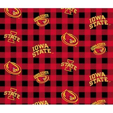 Imagem de Iowa State University Cyclones Buffalo Plaid Tecido 100% algodão oficialmente licenciado pela Sykel Enterprises – 2 jardas pré-cortadas