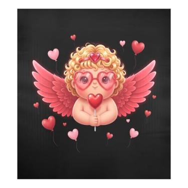 Imagem de Blueangle Capa magnética para lava-louças Cupido Querubic Dia dos Namorados, decoração da capa frontal da máquina de lavar louça, adesivos de eletrodomésticos, adesivos de eletrodomésticos, 58 cm C x