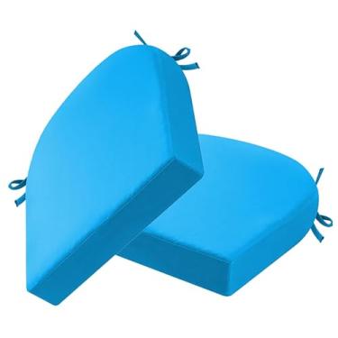 Imagem de Yadlan Almofadas de assento para cadeiras de jantar à prova d'água, almofadas de assento para cozinha com gravatas, quarto, pátio, almofada de assento de espuma viscoelástica de densidade com capas