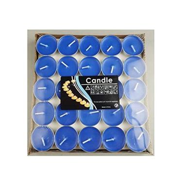 Imagem de Velas Tea Light Pacote com 50 Unidades Sem Cheiro Fumaça Românticas em Lote Feitas de Cera Parafina Ecológica para Decoração Casa Casamento Aniversário Feriado Festa Votivos Namoro Ano Novo Halloween