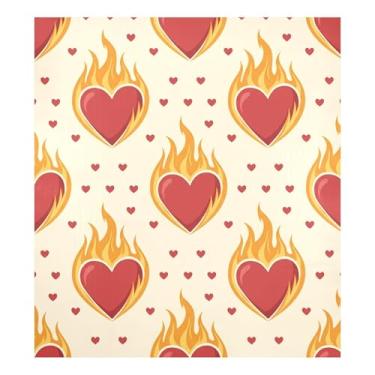 Imagem de Blueangle Capa magnética para lava-louças Dia dos Namorados com chamas e corações para lava-louças, decoração frontal de capa de lava-louças, adesivos de eletrodomésticos, adesivos de eletrodomésticos
