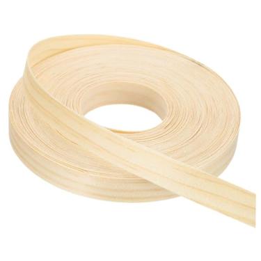 Imagem de PATIKIL Faixa de borda de pinheiro, fita de folheado de madeira de 9/16 polegadas x 15,2 m, pré-colada, borda de borda de compensado flexível com adesivo hot melt para restauração de móveis