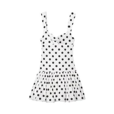 Imagem de Vestido Feminino Sem Mangas Com Barra Balão Verão 2025 Estampa Polpok 