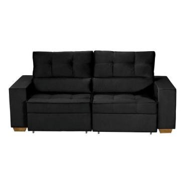 Imagem de Sofá Baú San Marino Retrátil E Reclinável 3 Lugares Sofatec Preto