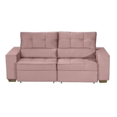 Imagem de Sofá Baú San Marino Retrátil E Reclinável 3 Lugares Sofatec Rose