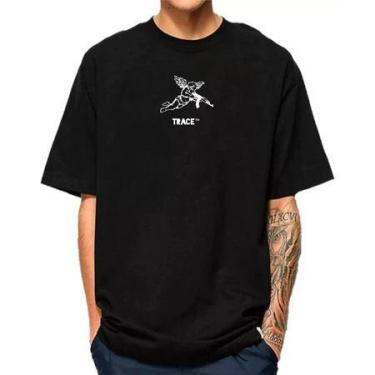 Imagem de Camiseta Masculina Oversized Camisa Streetwear Trace Angel 100% Algodã