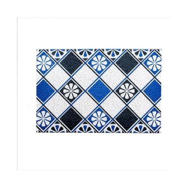 Imagem de Tapete de Entrada Geométrico Chão com Apoio em TPR Microfibra Super Absorvente Fácil Limpar e Lavável Retém Sujeira Lama Baixo Perfil para Interna Hal