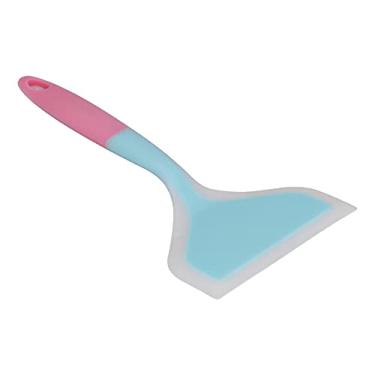 Imagem de Generic Espátula Larga de Silicone para Fritar, Ferramenta Ergonômica de Cozinha para Crepes de Carne de 10 Polegadas, pá de Cozinha Não Tóxica, Fácil Combinação para Sua (Cabeça de pá azul)