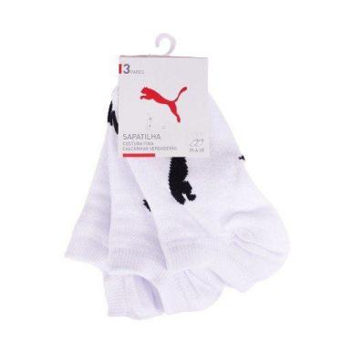 Imagem de Meia Puma Sapatilha Invisivel Kit C/3 25 Ao 28 2740, Branco, UN